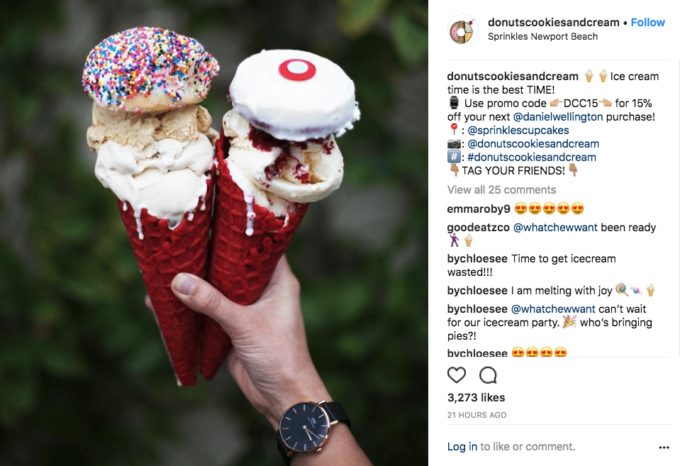 Instagram sponsorship example