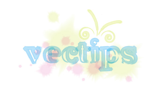 watercolor text vector effect