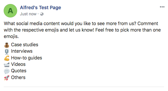 Facebook emoji poll