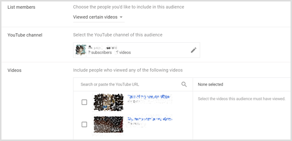 Google AdWords remarking options based on video view