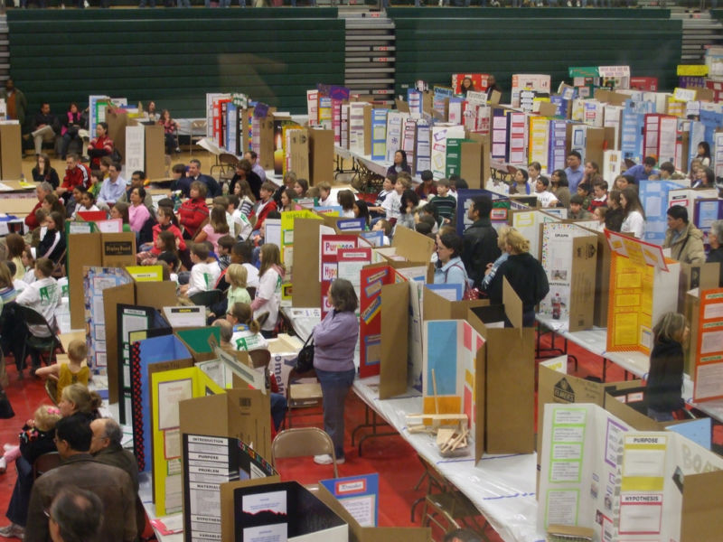 Image of people with posters of science research.