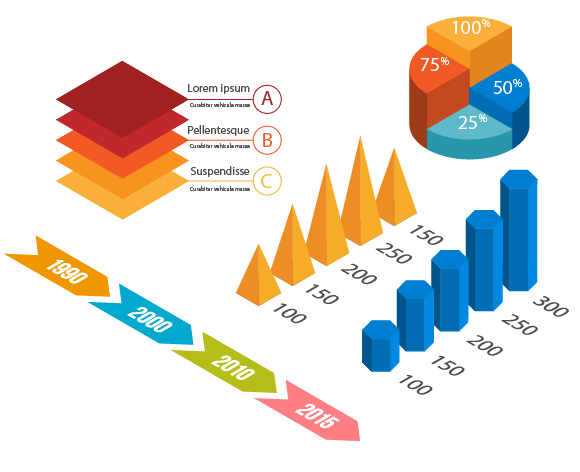 isometric vector infographic elements