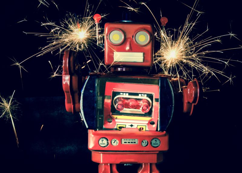 Today, in robots-and-fireworks news.