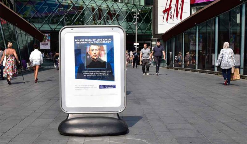 A public notice of a previous Met Police facial recognition test.