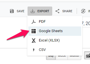 Export Sheet