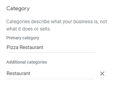 GMB Category Example