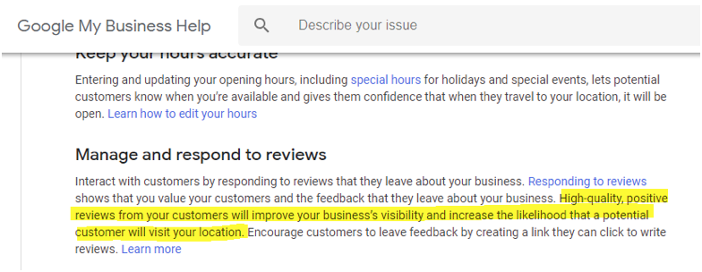 Google My Business Reviews