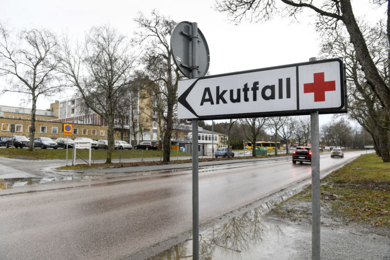 The hospital in Enköping, Sweden, is pictured on January 4, 2019, as it has received a case of suspected Ebola, according to health care officials. The patient was first admitted to hospital in Enköping after being treated now in Uppsala University Hospital. The emergency room in Enköping was closed, and staff who came in contact with the patient were being cared for, a statement said. 