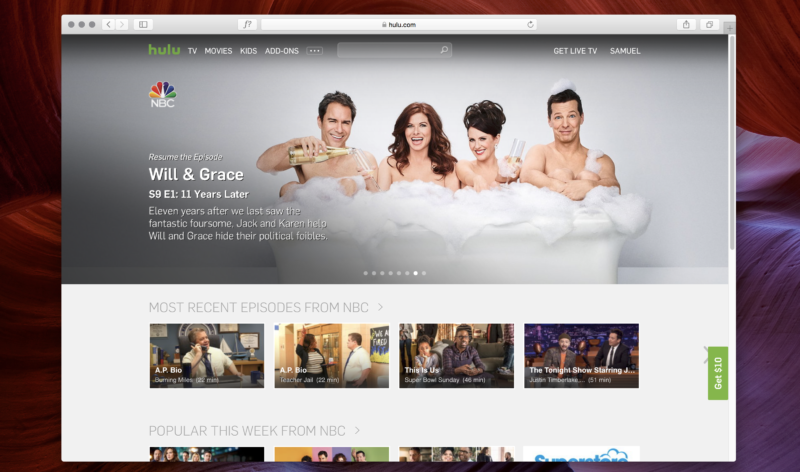 Hulu on the Web.