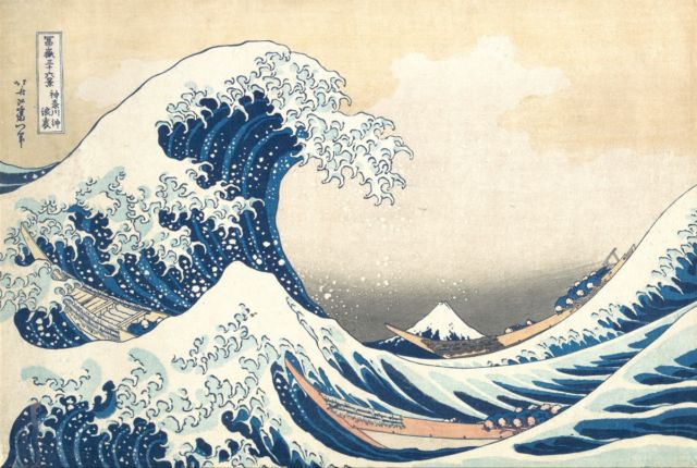 <em>The Great Wave off </em><em>Kanagawa</em>, a 19th-century woodcut print by Japanese artist Katsushika Hokusai.