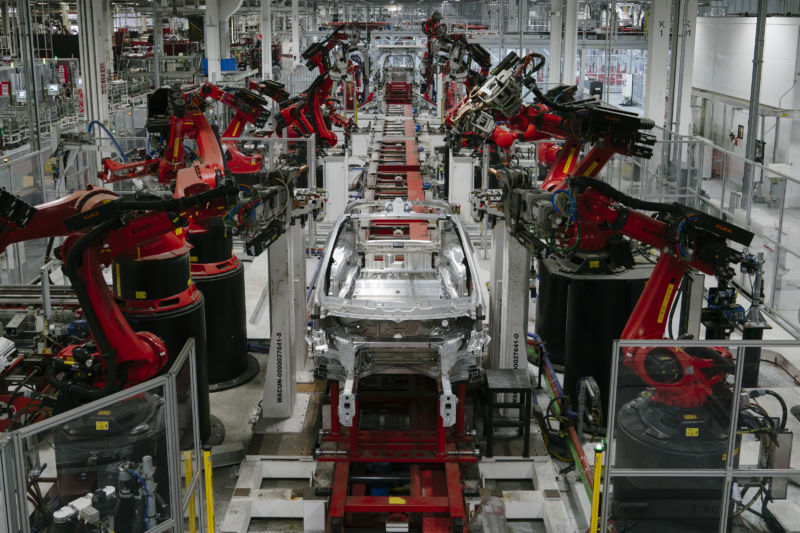 Tesla's Fremont factory in July 2018.