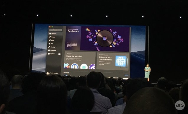 Apple introduces a revised Mac App Store at WWDC 2018 in San Jose, California.