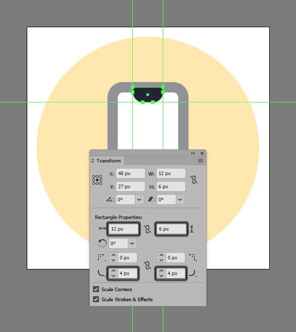 transform and increase radius