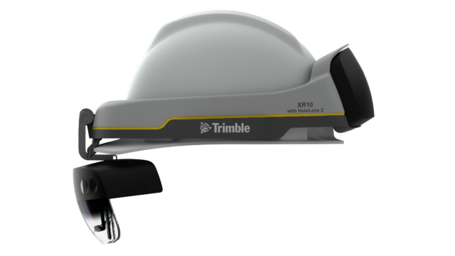 The Trimble XR10 integrates HoloLens 2 and a hard hat.