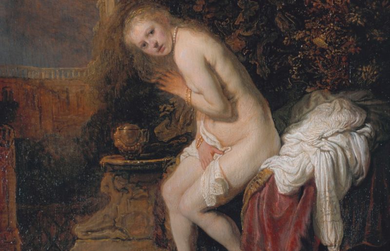 Detail from Rembrandt van Rijn's <em>Susanna</em> (1636), one of the paintings analyzed by Dutch and French scientists using X-ray synchrotron radiation to determine paint composition.