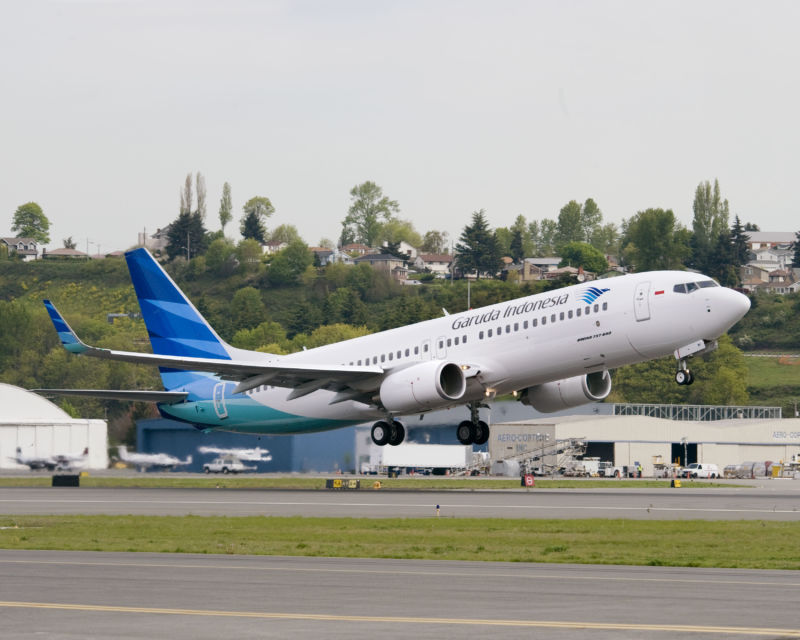 A Garuda Indonesia 737-800. The airline is moving to cancel orders for the 737 MAX after the Lion Air and Ethiopian Airlines crashes.