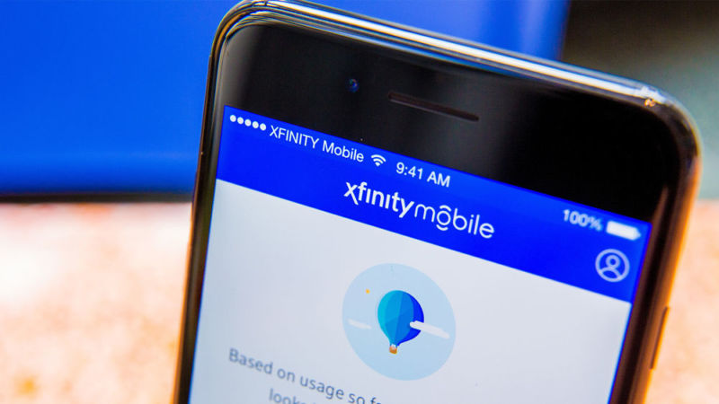 A smartphone connected to the Xfinity Mobile service.