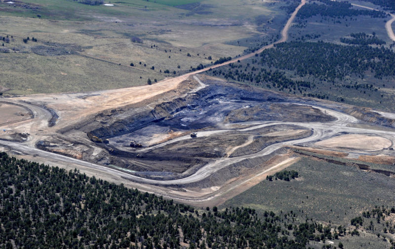 Aerial view of a coal mine in Utah.