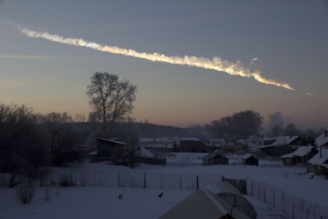 The Chelyabinsk meteor event in February 2013 had a vapor trail, pictured in this image captured about one minute after the house-sized asteroid entered Earth's atmosphere.