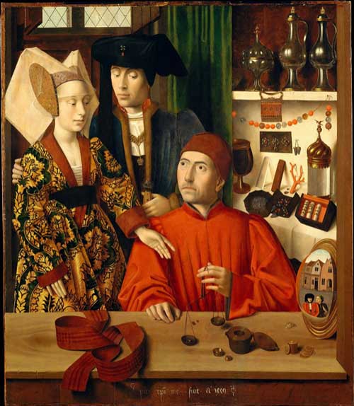 the goldsmith in his shop, 1449