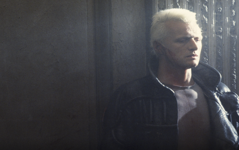 Hauer on the set of <em>Blade Runner</em>.