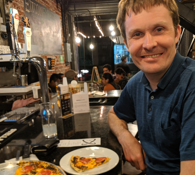 Me at Bitcoin Embassy Bar in Mexico City.