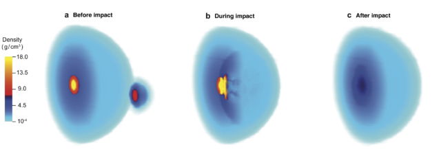 Snapshots of the collision simulation.