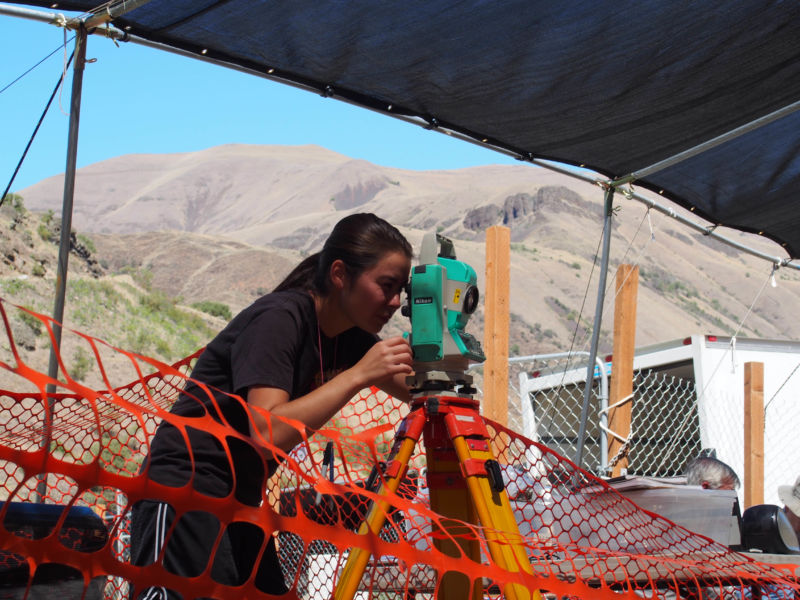 Lasers help record the precise position of each artifact on the site.