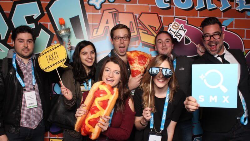 Photobooth picture of SMX East attendees