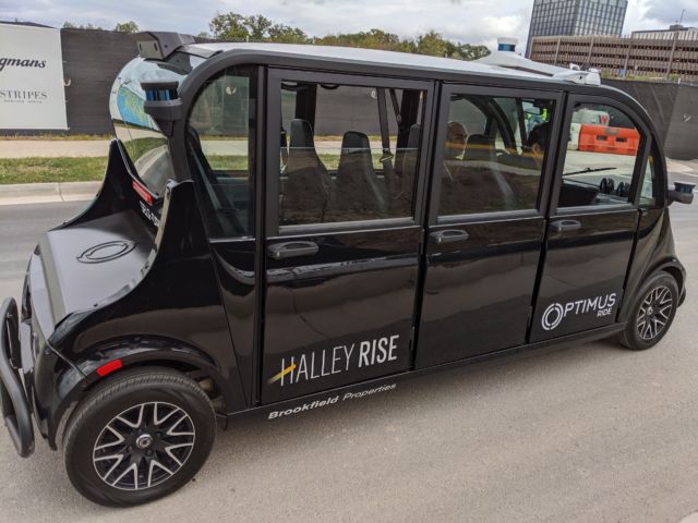 The current Optimus Ride shuttle has four Velodyne lidars. There's one on top, two on the front corners, and one on the back right. It also has a number of cameras.