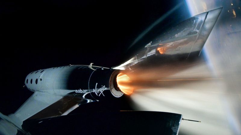 The VSS <em>Unity</em> spacecraft rockets to space on its first spaceflight.