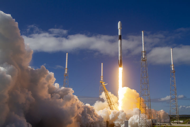 A Falcon 9 rocket launches a Starlink mission on Nov. 11, 2019.