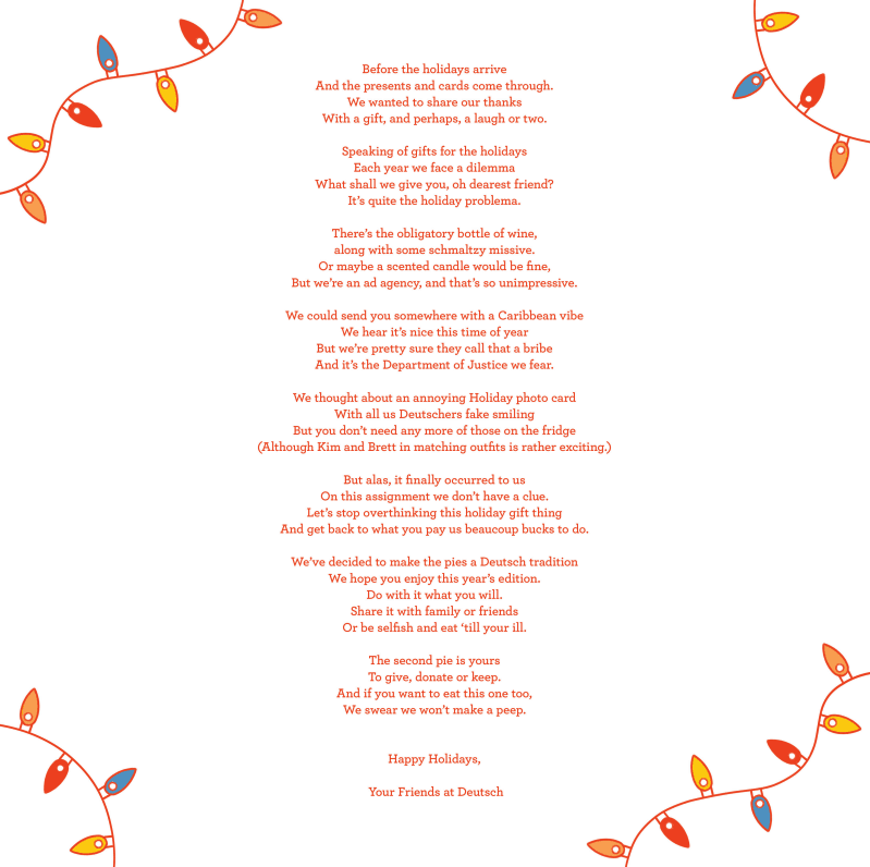 Poem by Deutsch about holiday pies