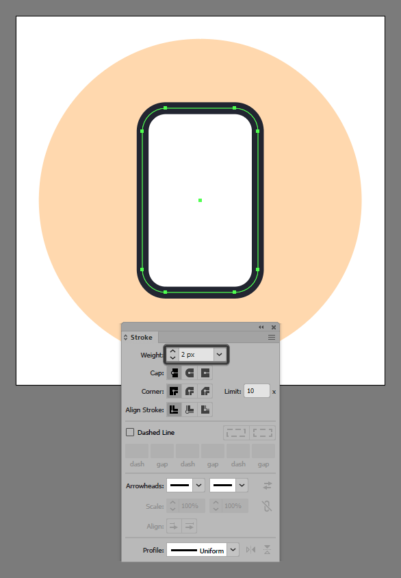 Phone Shape Outline