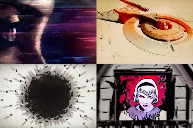 Our picks for the decade's best TV main title sequences include <em>Jessica Jones</em>, <em>Star Trek: Discovery</em>, <em>Manhattan</em>, and <em>The Chilling Adventures of Sabrina</em>.