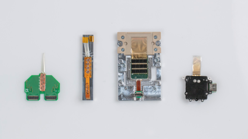 Several generations of neural implants from Neuralink.