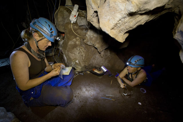 The excavation was a mixture of spelunking expedition and paleontology field trip yet provided enough power to run lights and computers.