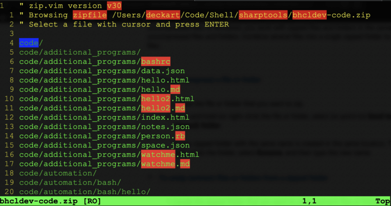 Uncompressed Zip file