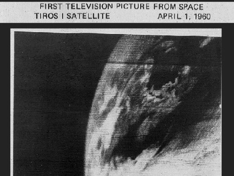 Black-and-white image of the Earth from outer space.