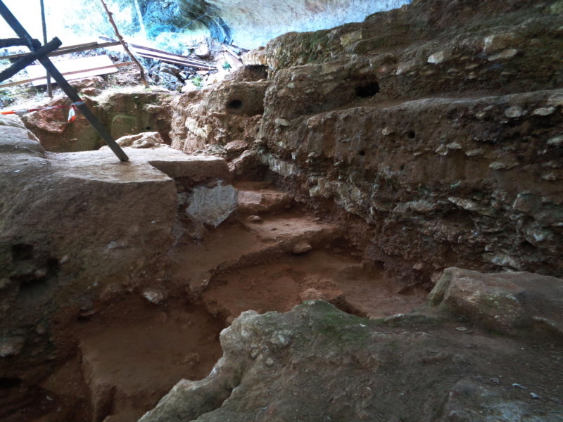 Color photo of excavation site from inside the excavation pit