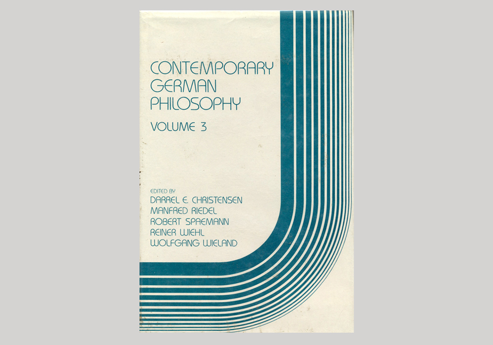 Contemporary German Philosophy Vol.3 book cover (USA, 1983)