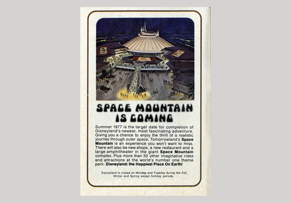 Disneyland Space Mountain advert (USA, 1976)