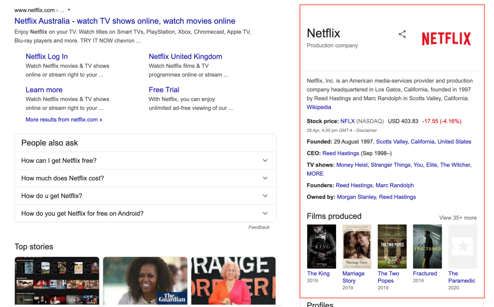 Netflix branded search