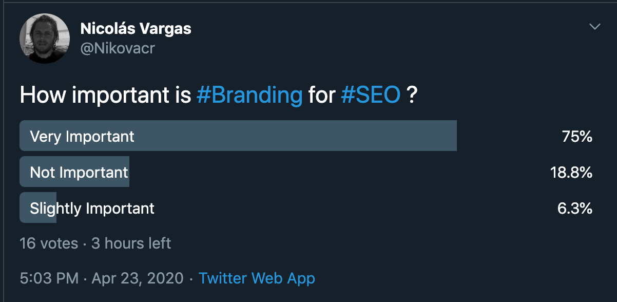 Branding For SEO — Twitter Poll