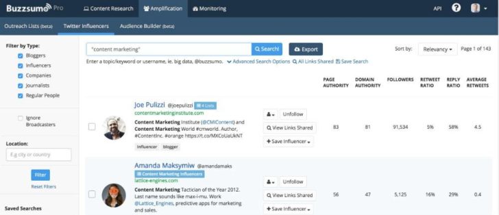 Buzzsumo example