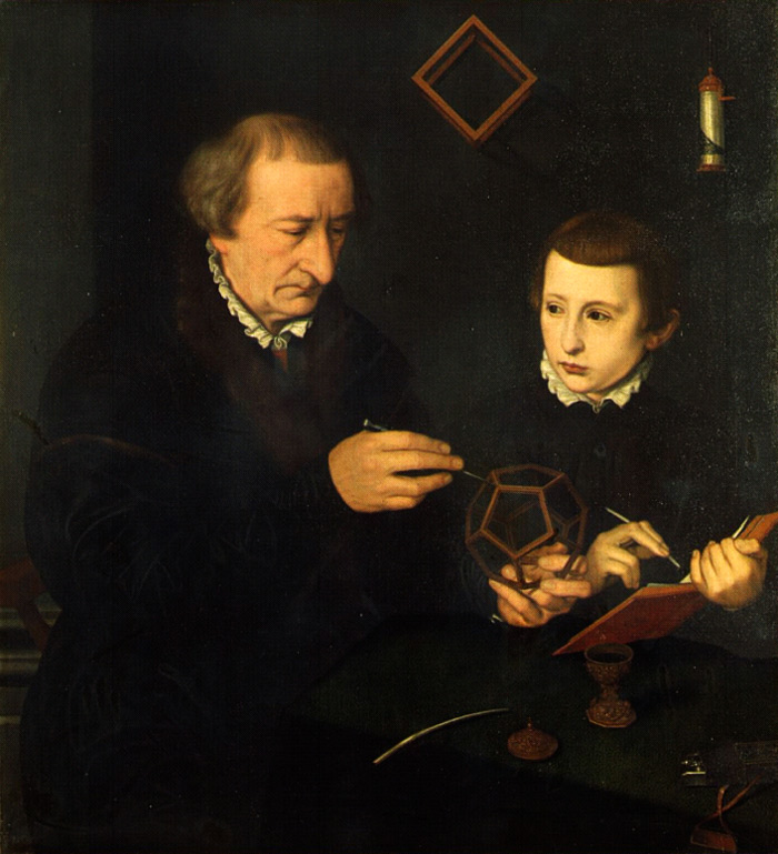 Johann Neudörffer the Elder with his son