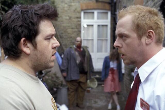 Classic zom-com <em>Shaun of the Dead</em> (2004) is the first film in Simon Pegg and Edgar Wright's <em>Three Flavours Cornetto</em> trilogy.