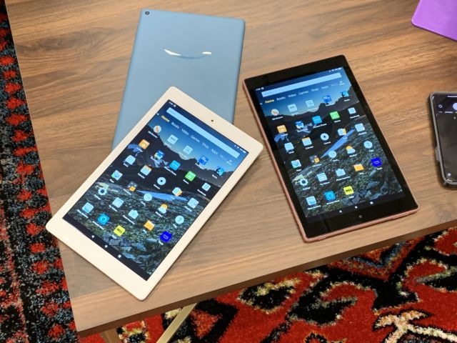 The Amazon Fire HD 10 tablet.