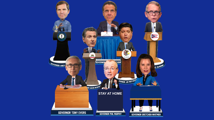 eight bobbleheads of various politicians