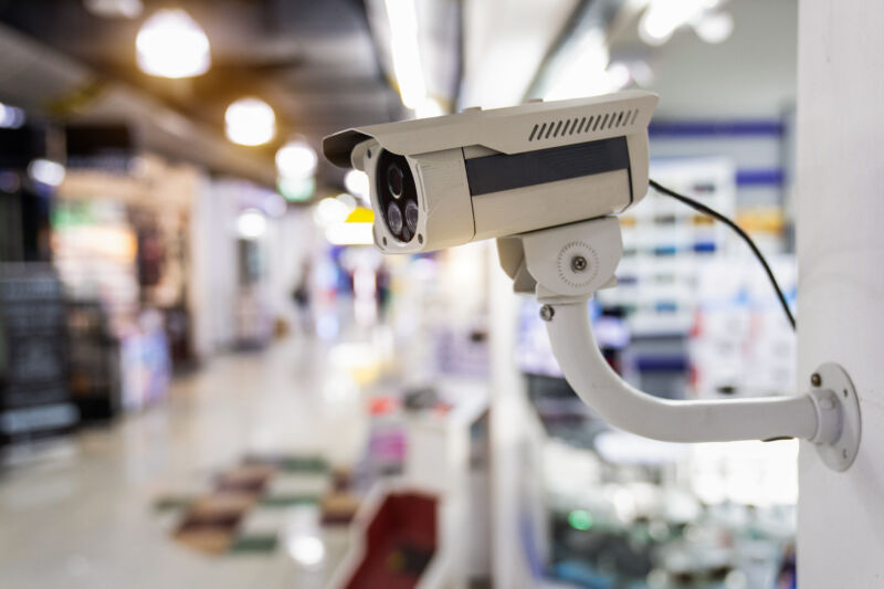 CCTV security guard in the mall building.